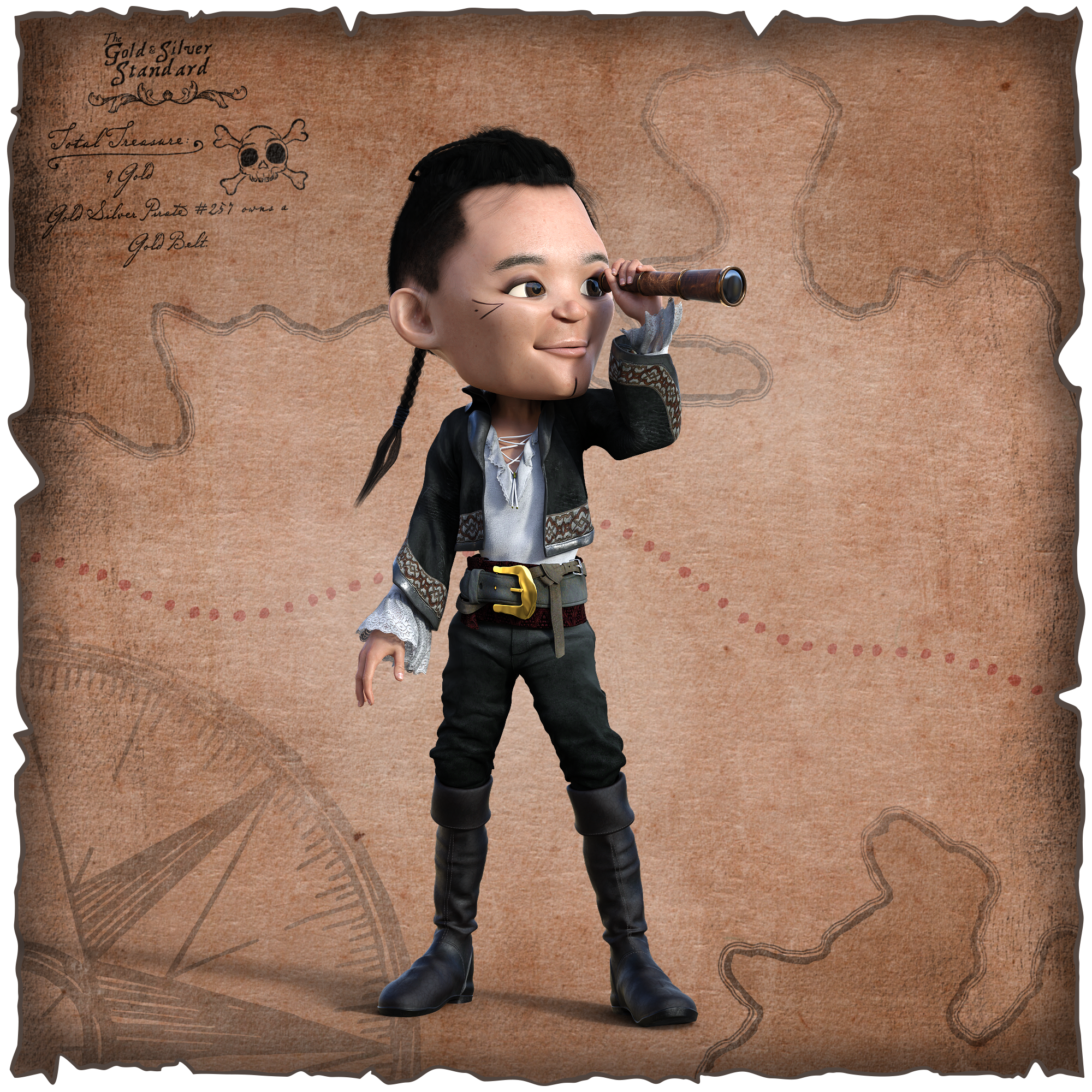 Gold Silver Pirate #257