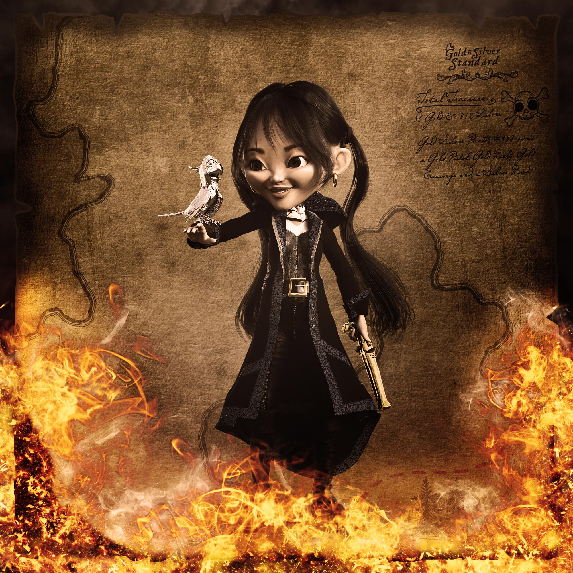 Gold Silver Pirate #983