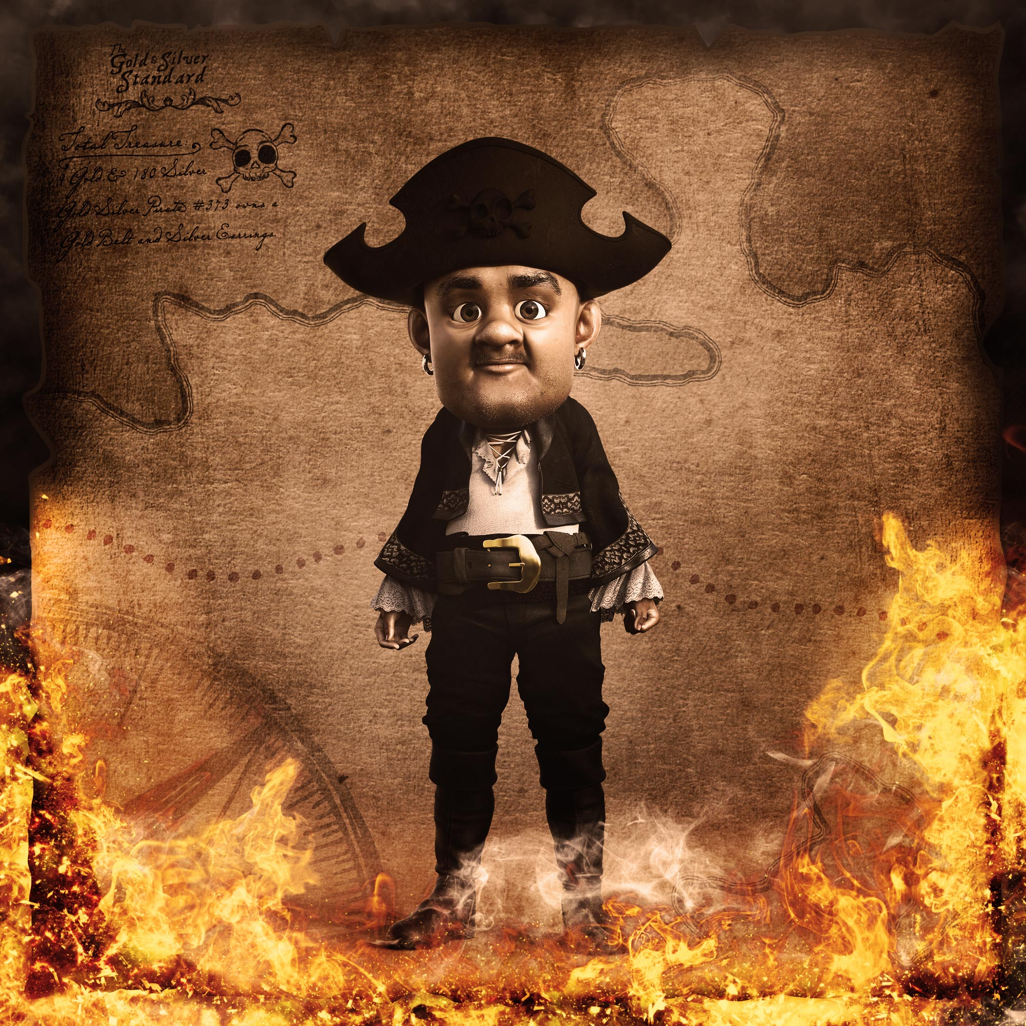 Gold Silver Pirate #373