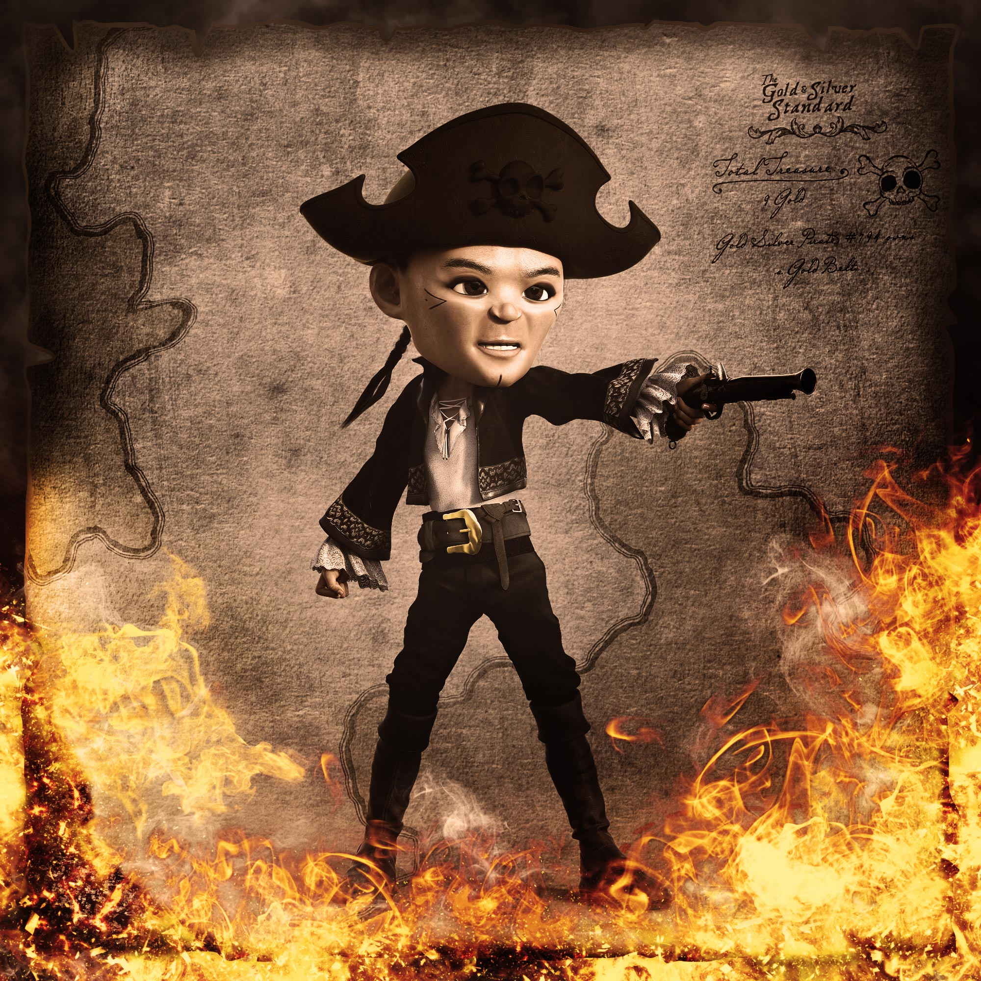 Gold Silver Pirate #794