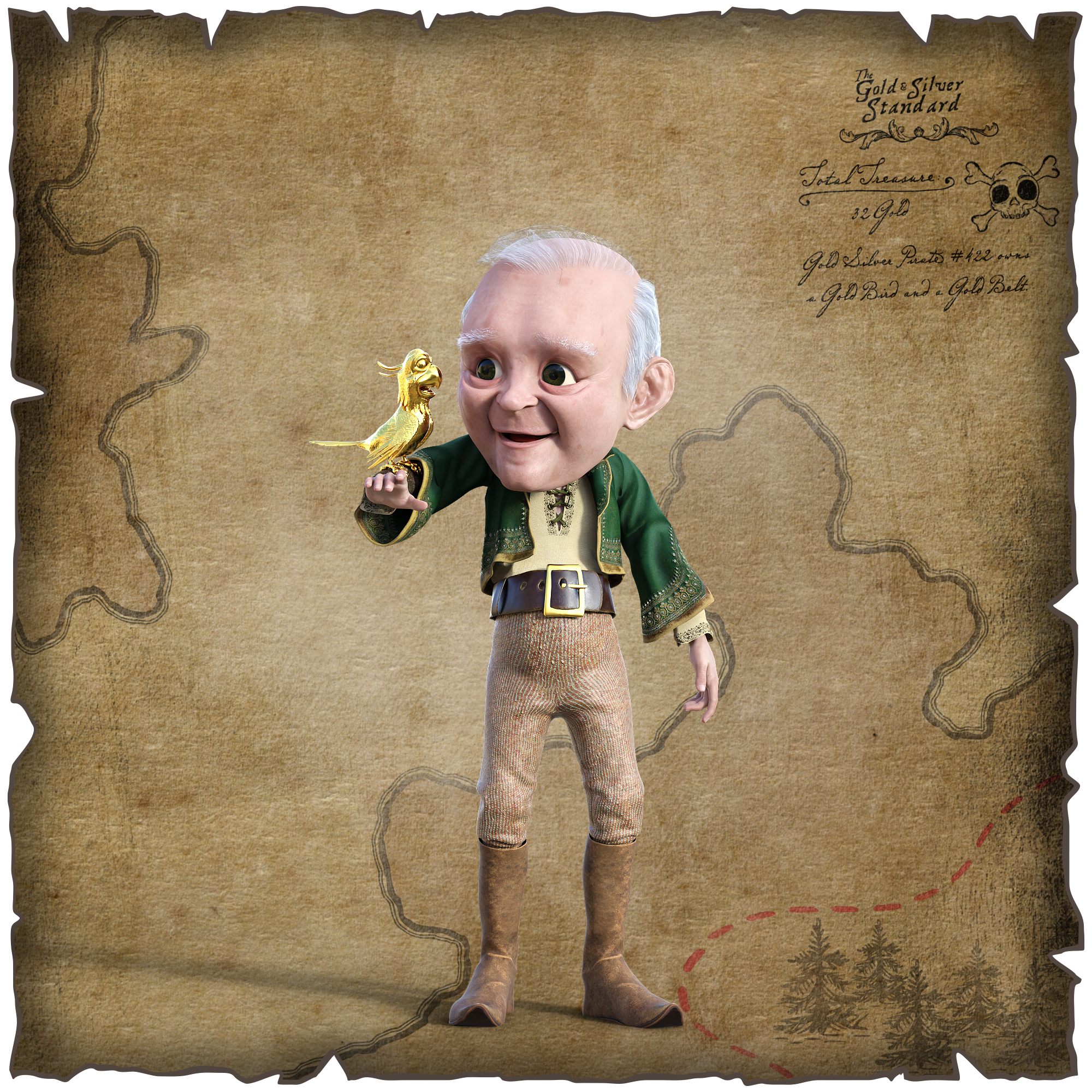 Gold Silver Pirate #422