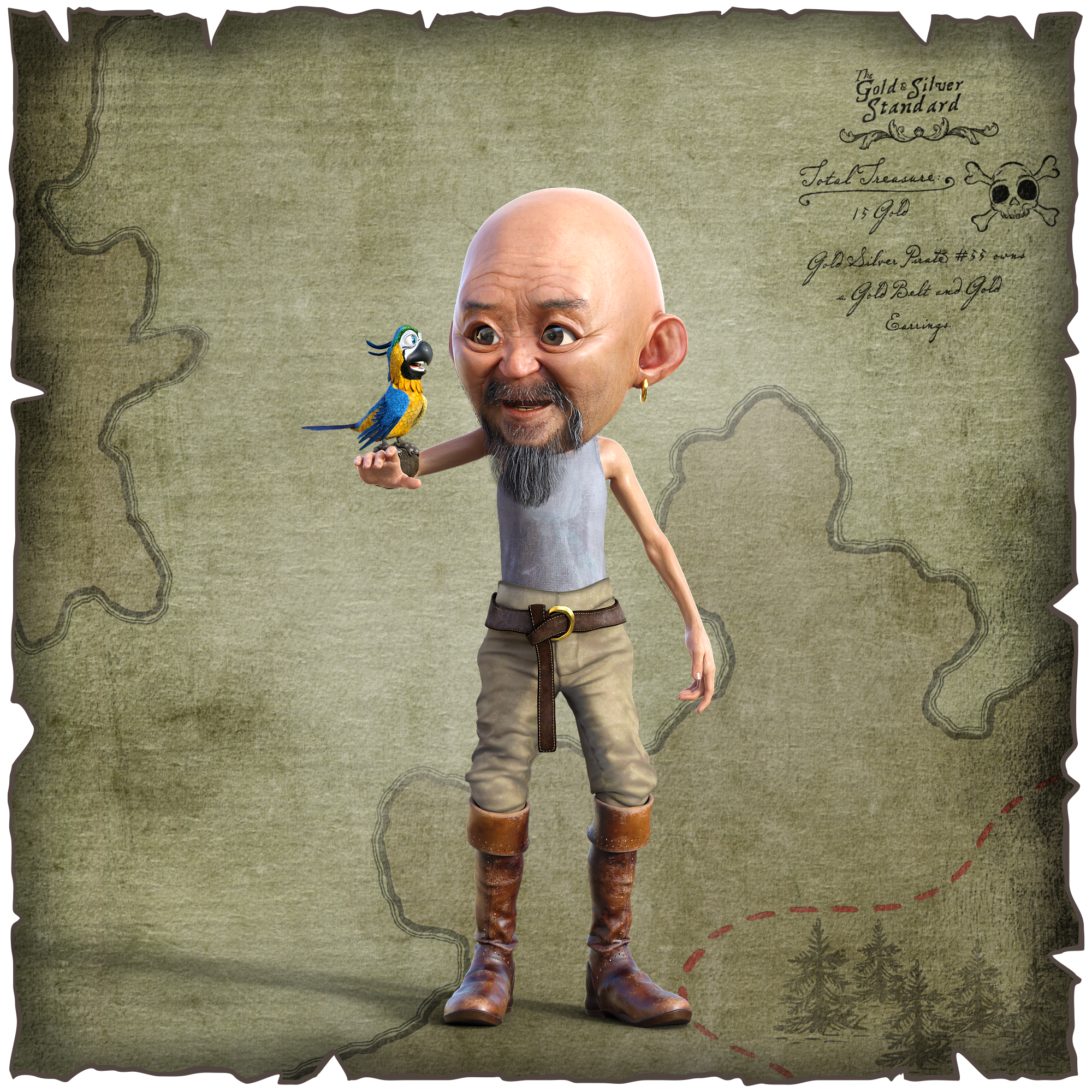 Gold Silver Pirate #55