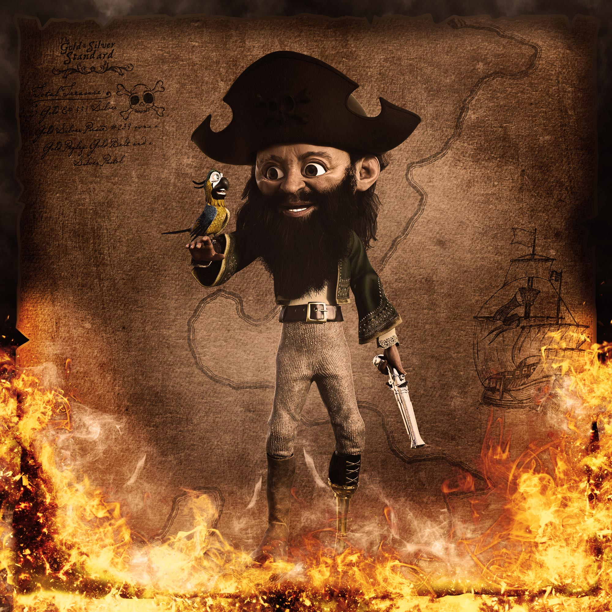 Gold Silver Pirate #239
