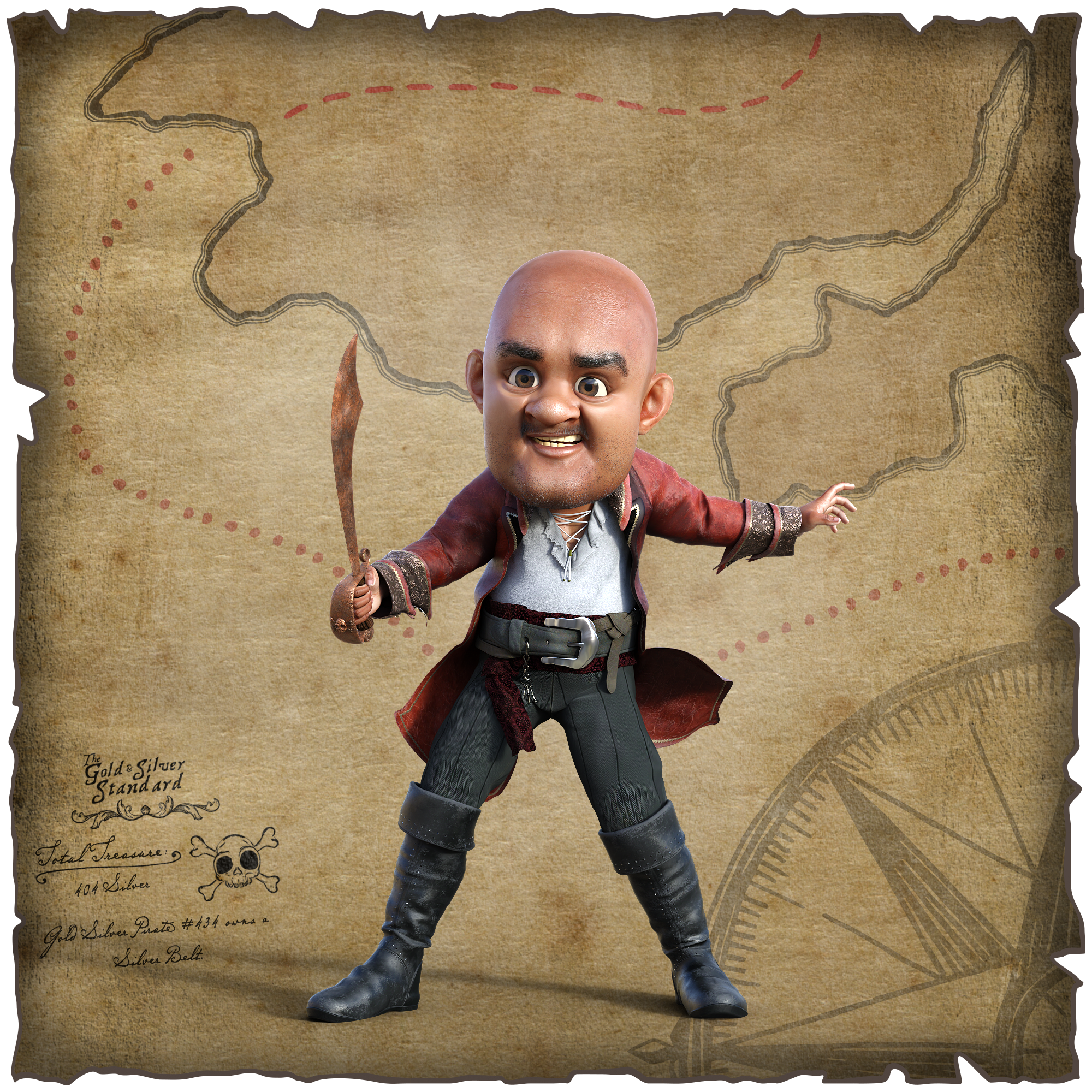 Gold Silver Pirate #434