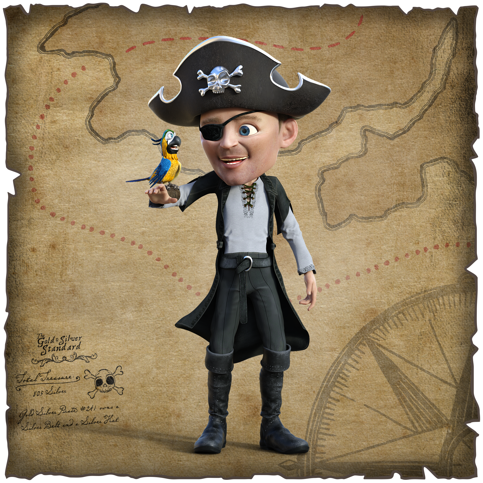 Gold Silver Pirate #241