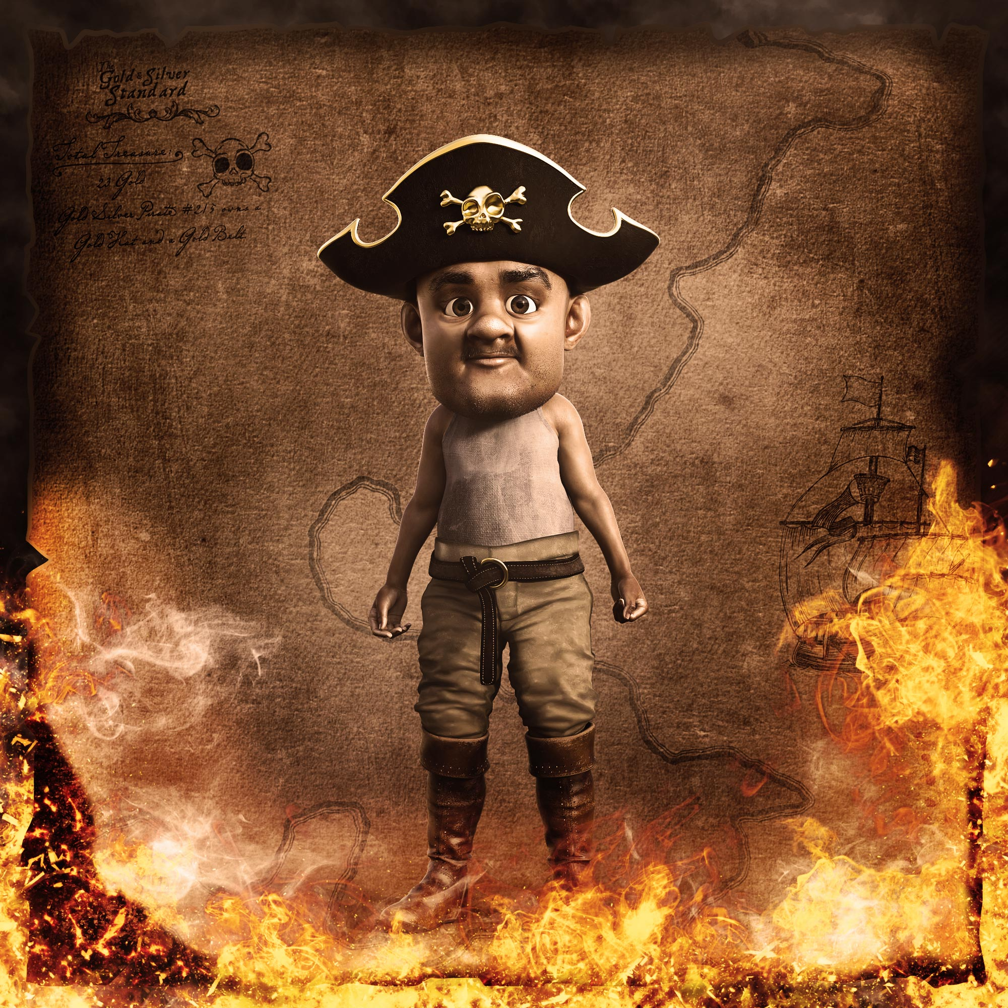 Gold Silver Pirate #215