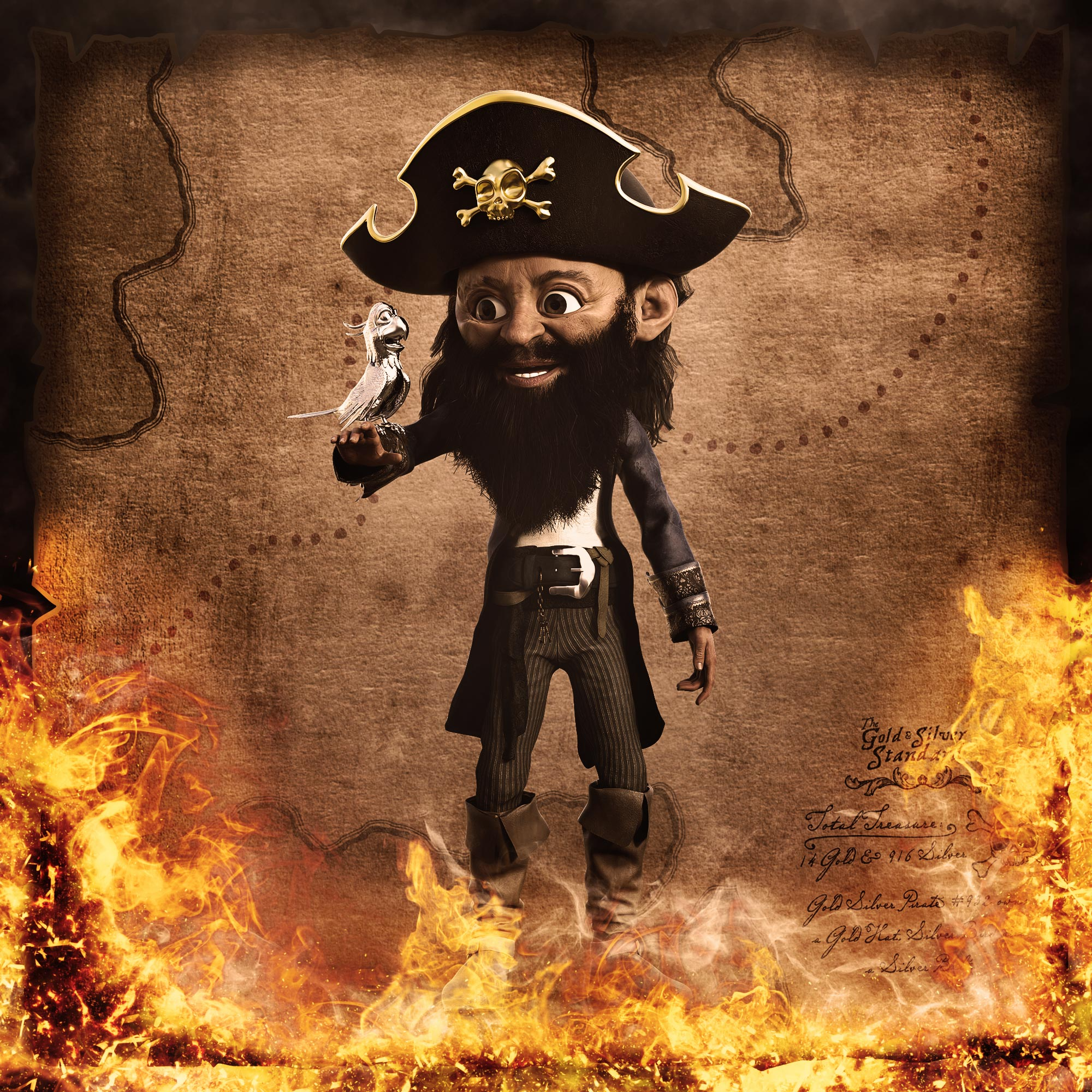 Gold Silver Pirate #932