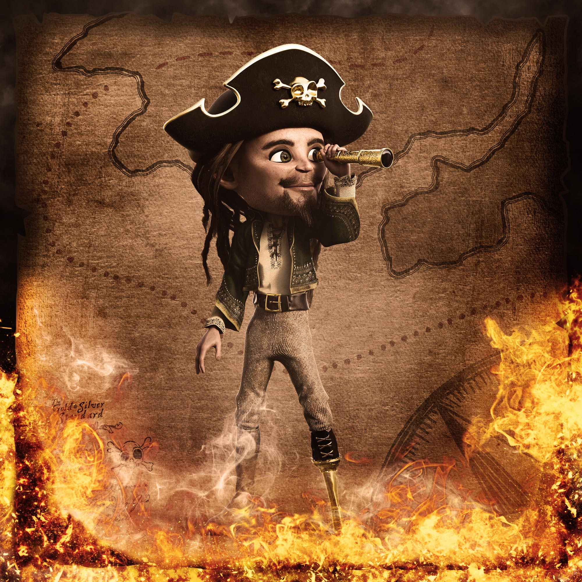 Gold Silver Pirate #486