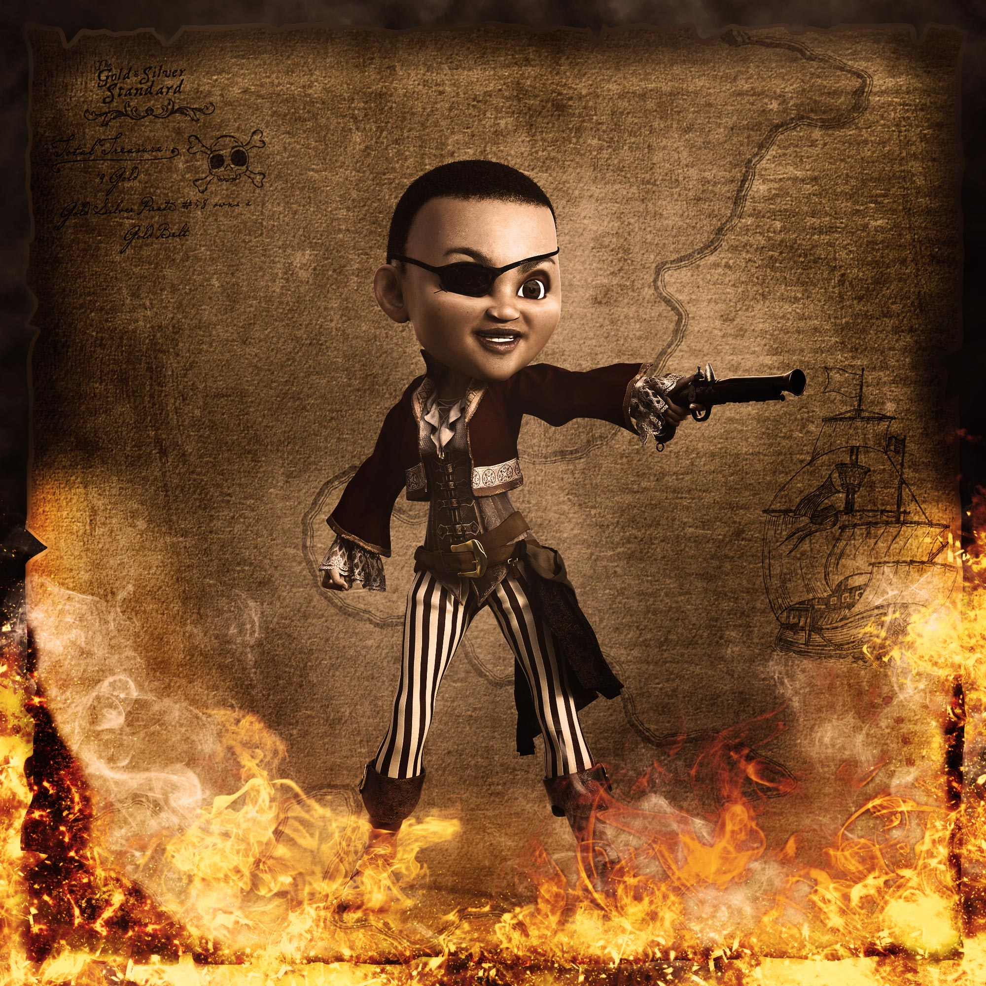 Gold Silver Pirate #58