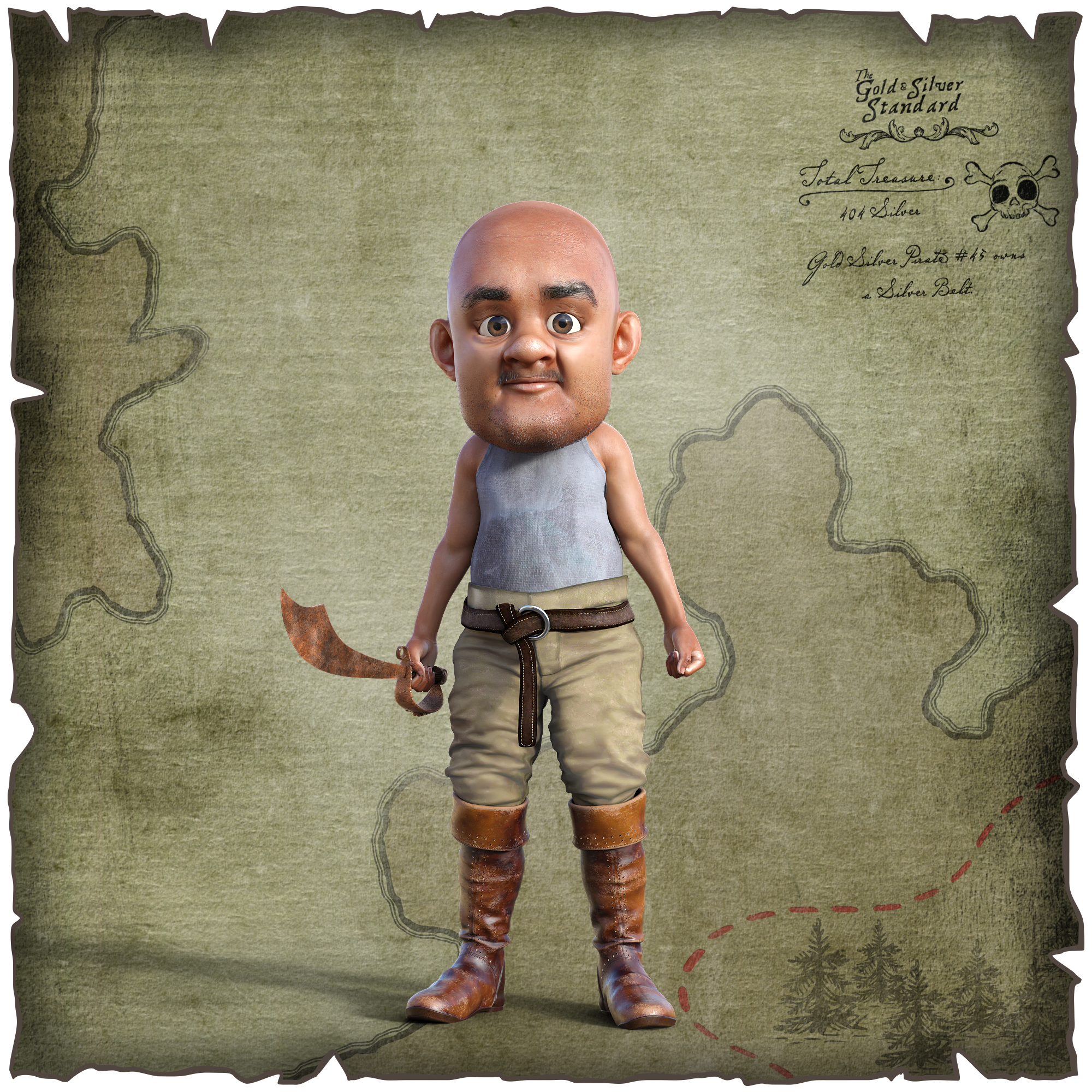 Gold Silver Pirate #45