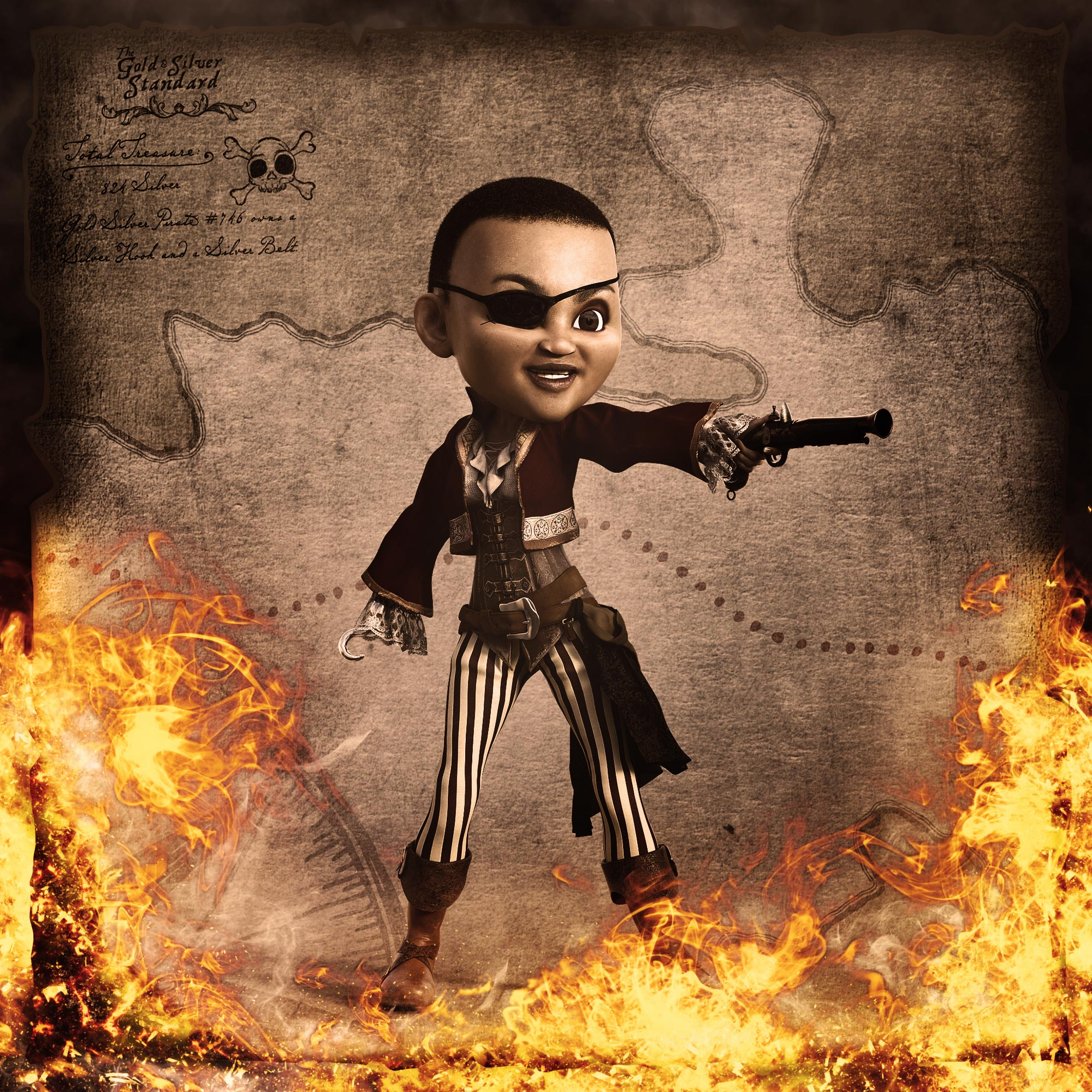 Gold Silver Pirate #746