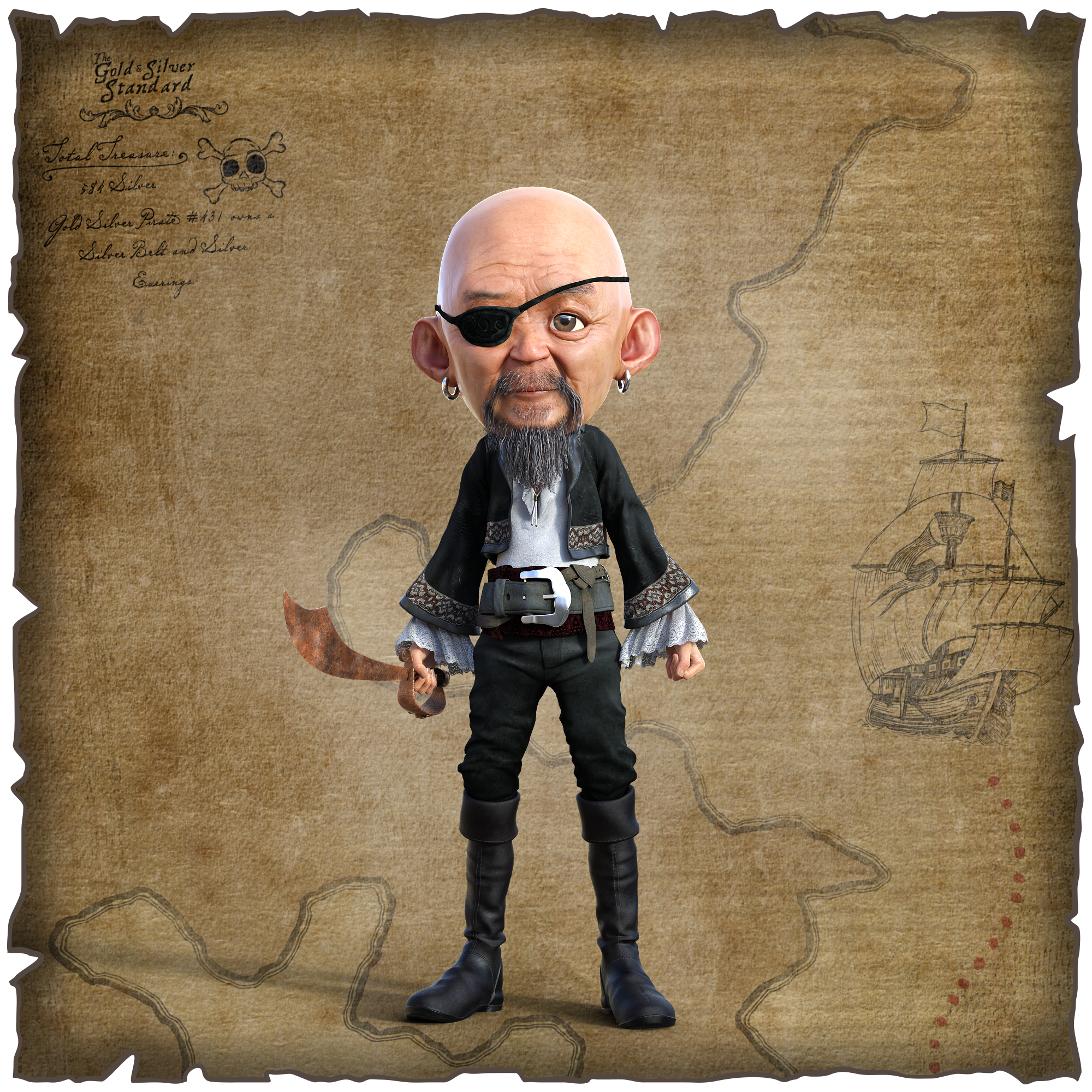 Gold Silver Pirate #431