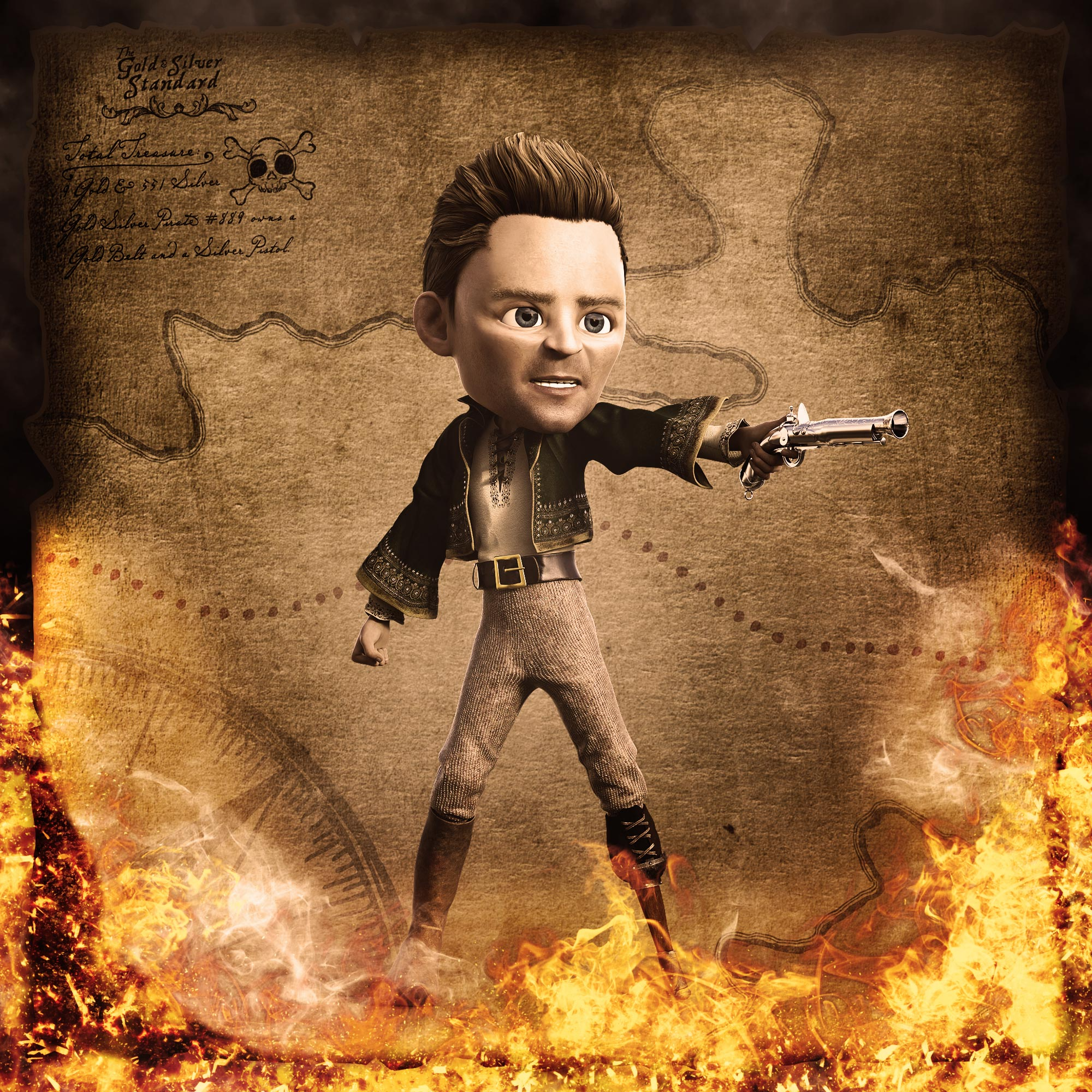 Gold Silver Pirate #889