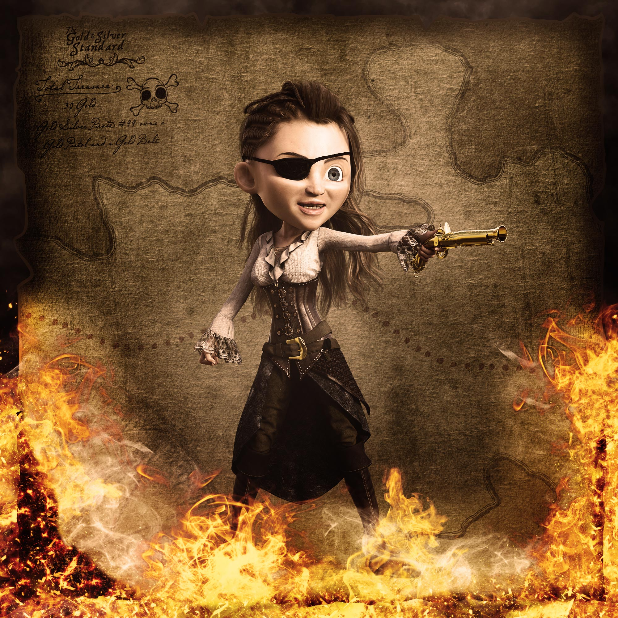 Gold Silver Pirate #99