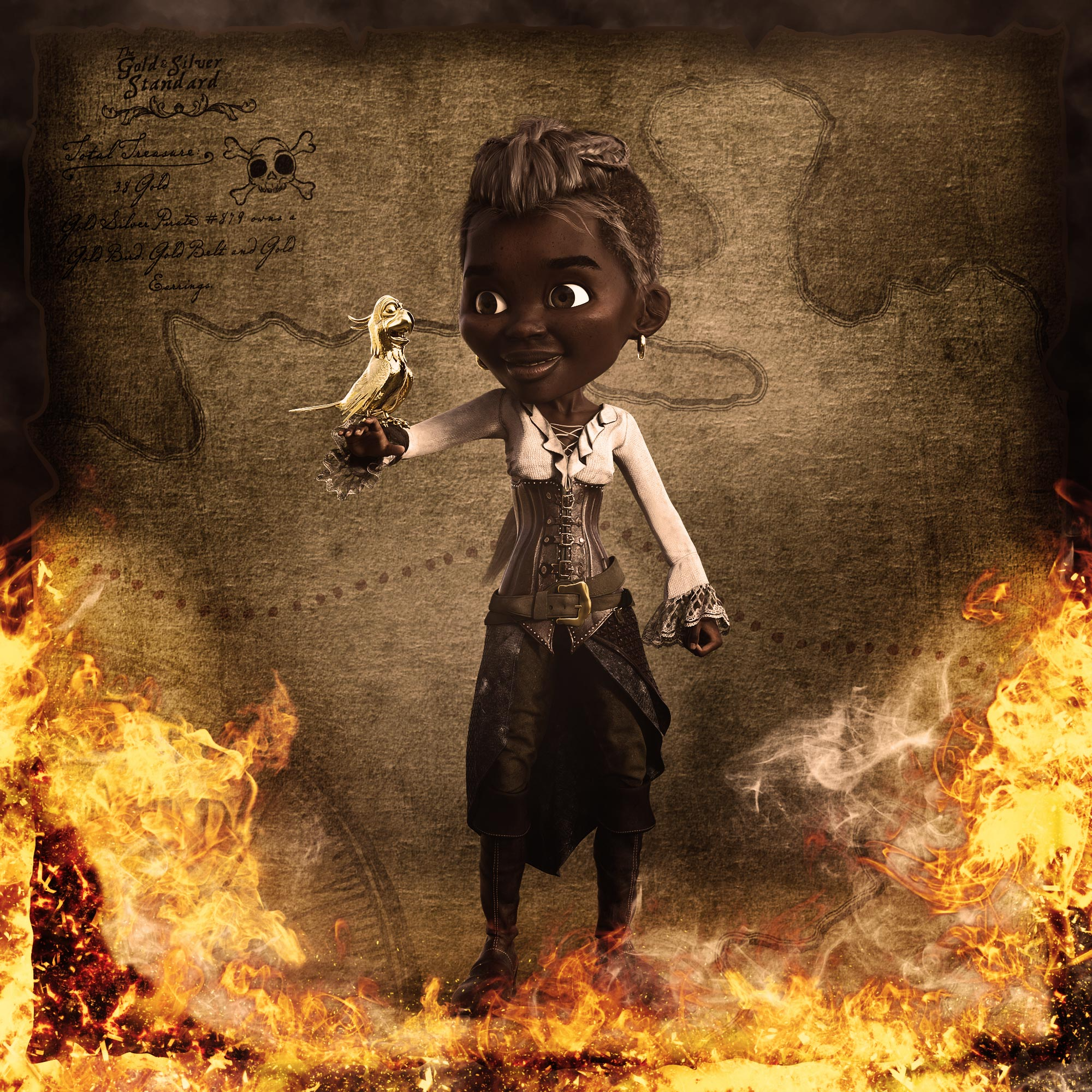 Gold Silver Pirate #879