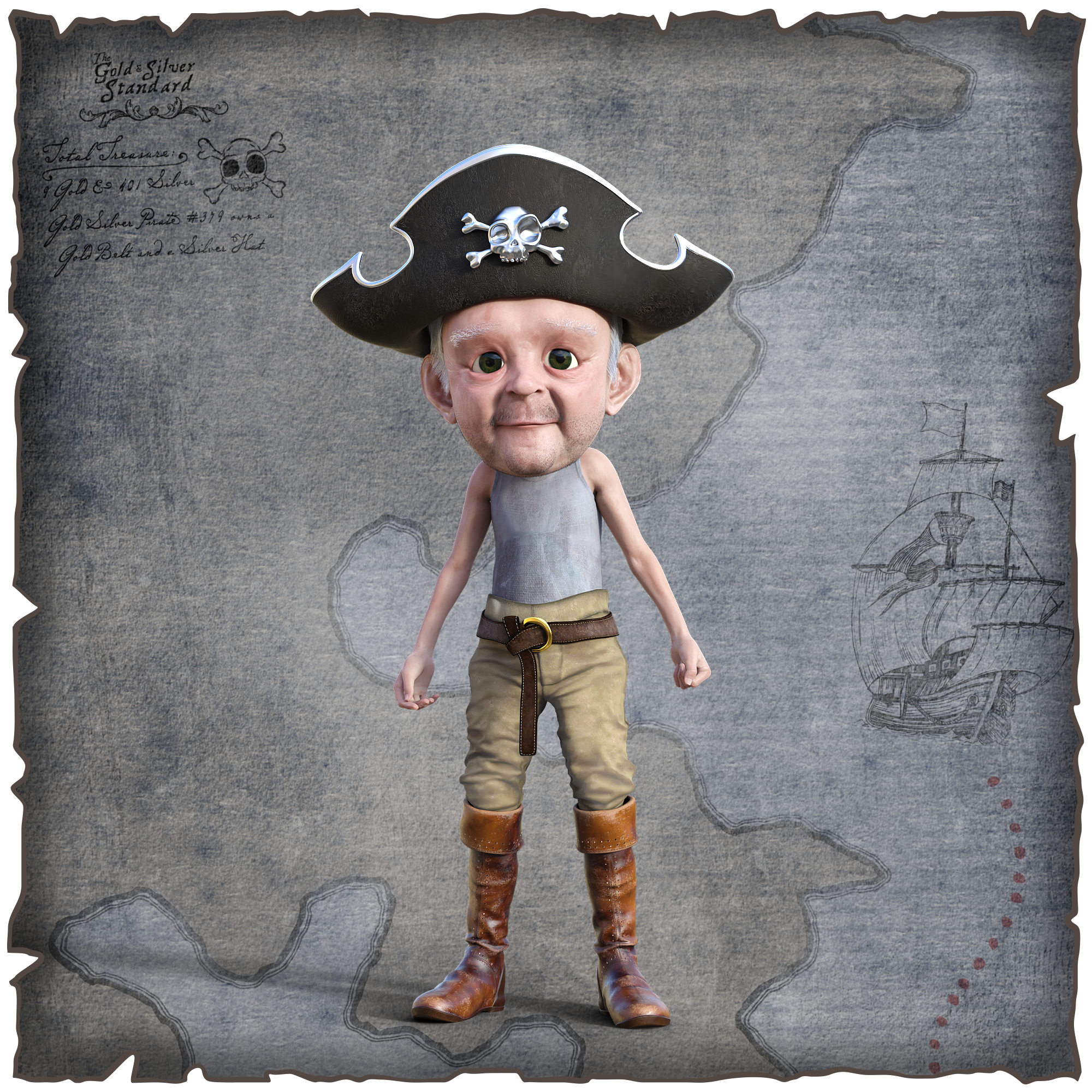 Gold Silver Pirate #379
