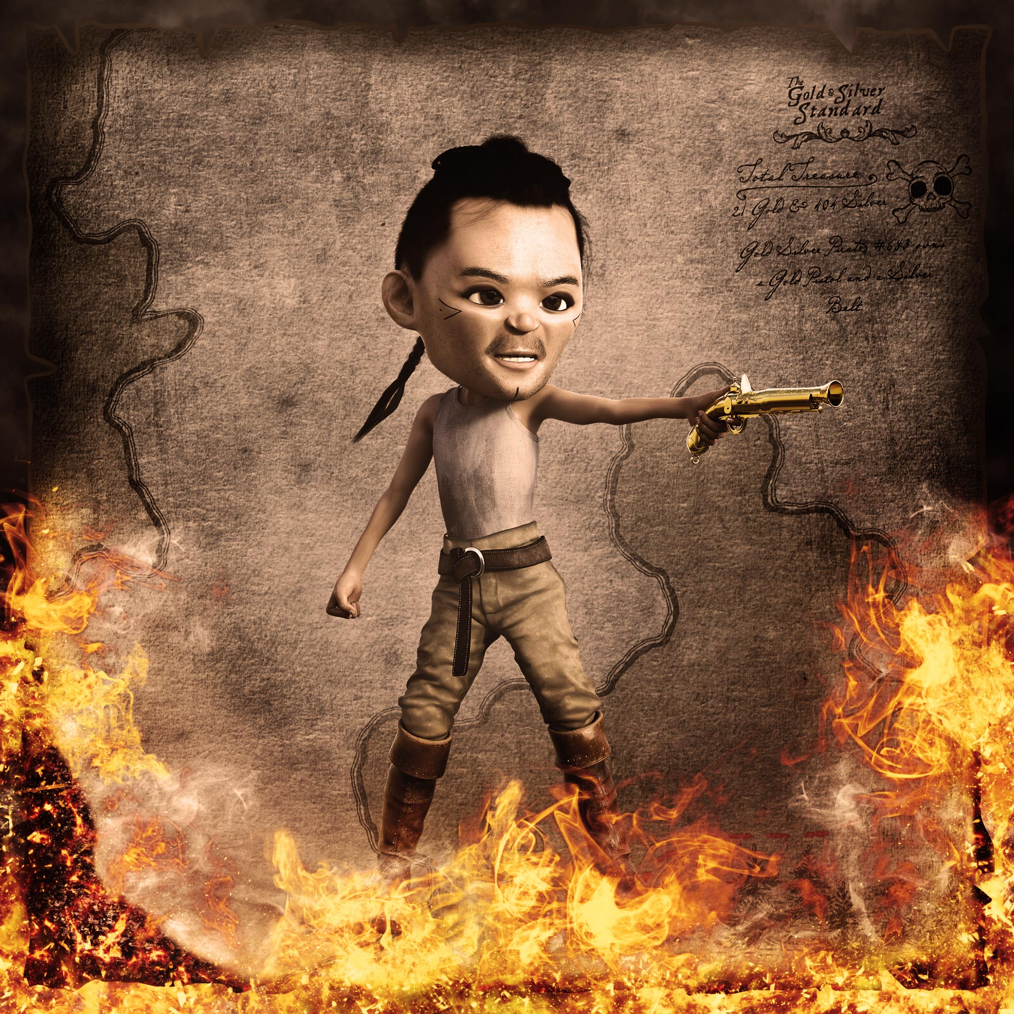Gold Silver Pirate #683
