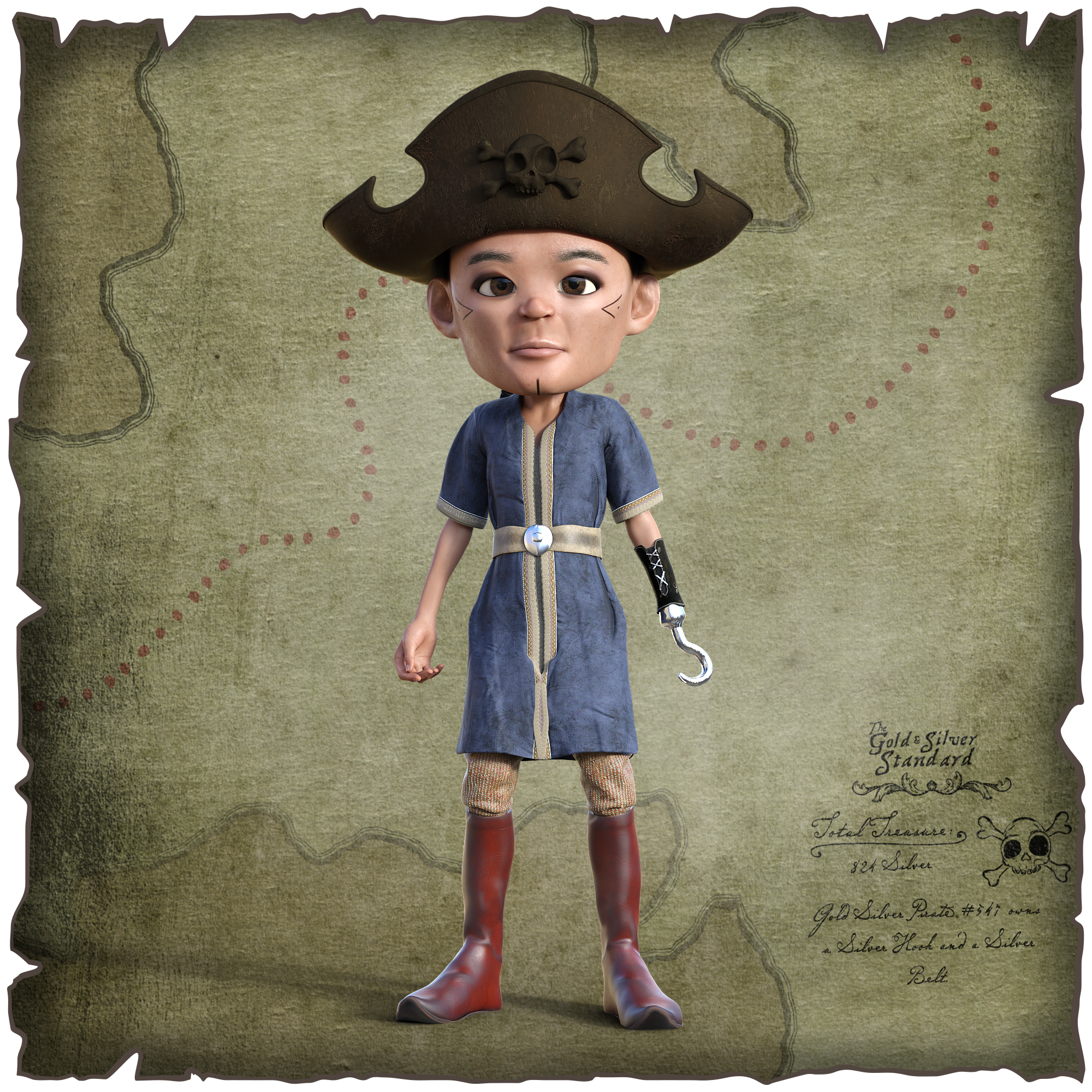 Gold Silver Pirate #547