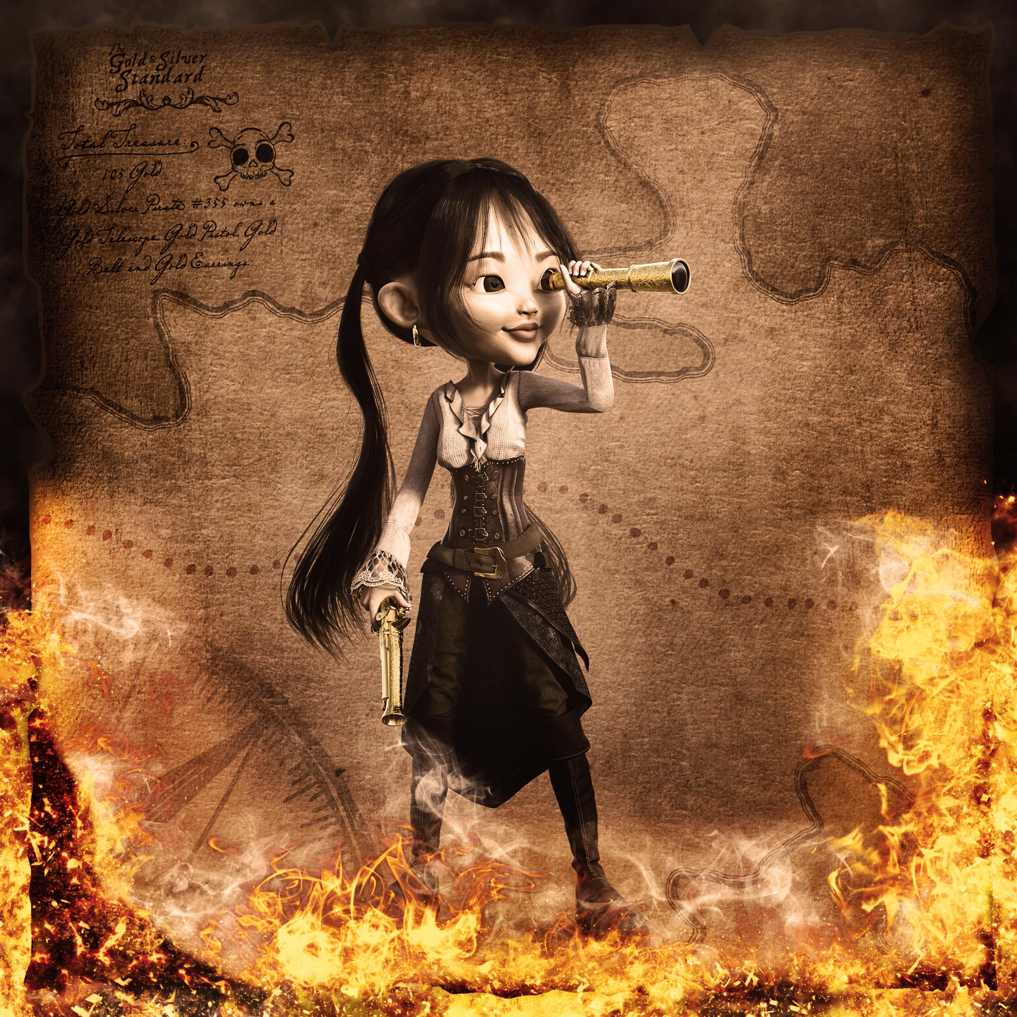 Gold Silver Pirate #355