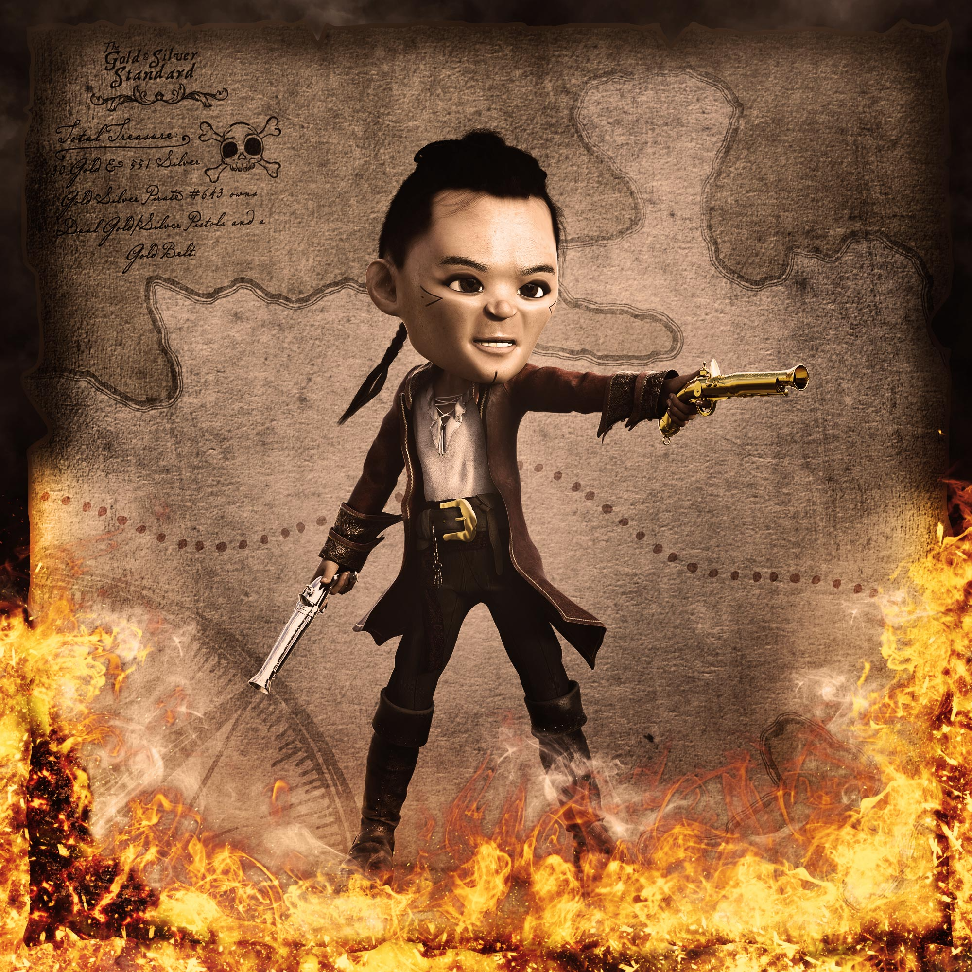 Gold Silver Pirate #643