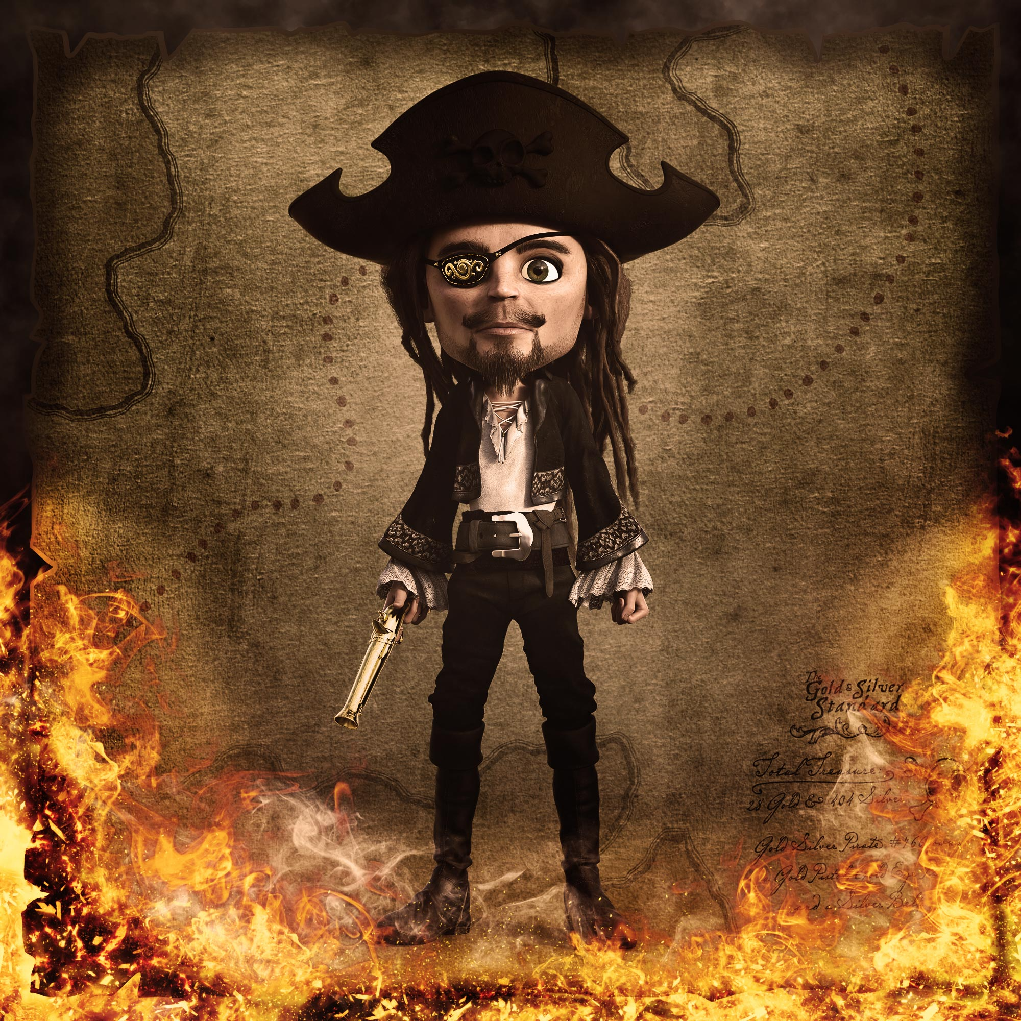 Gold Silver Pirate #766