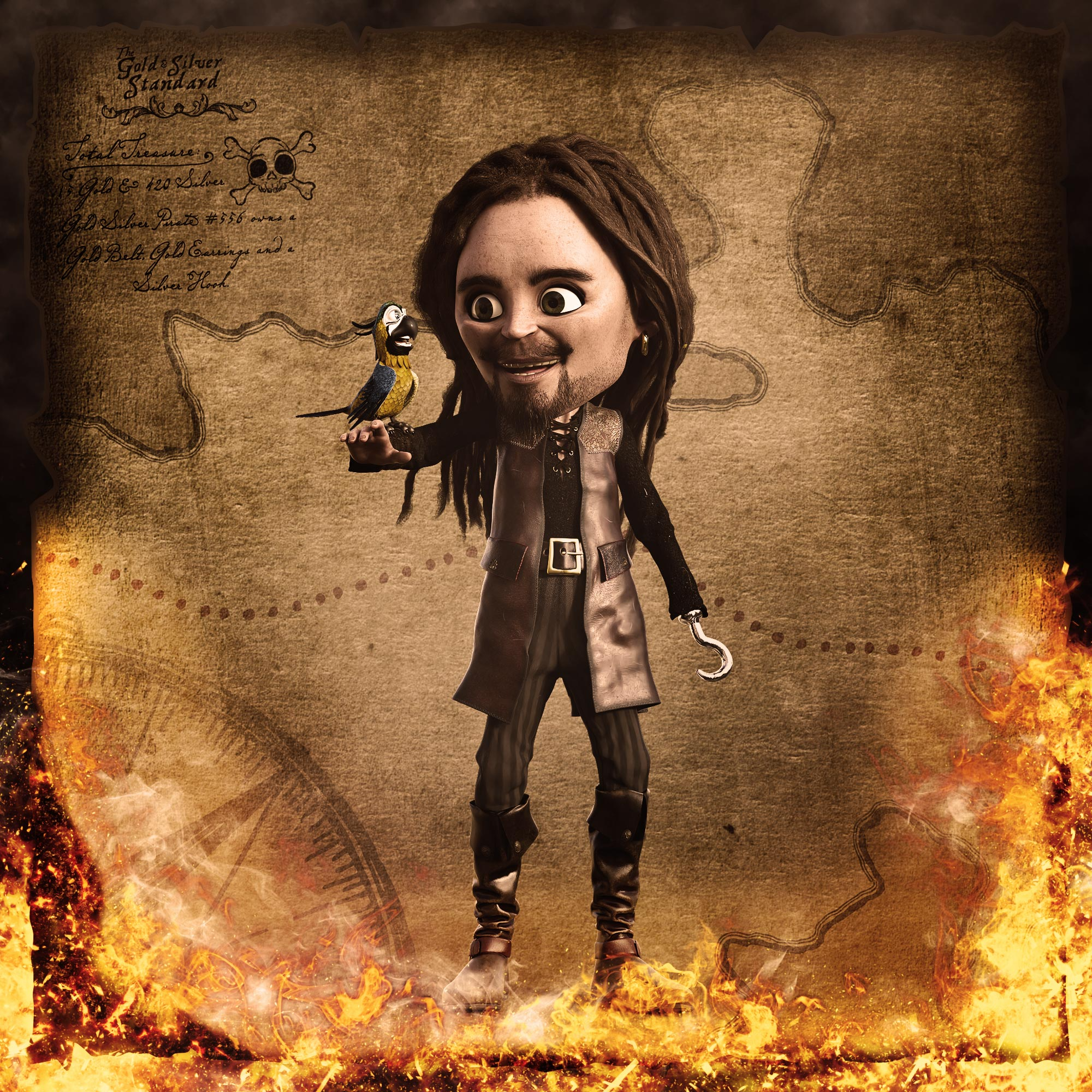Gold Silver Pirate #556