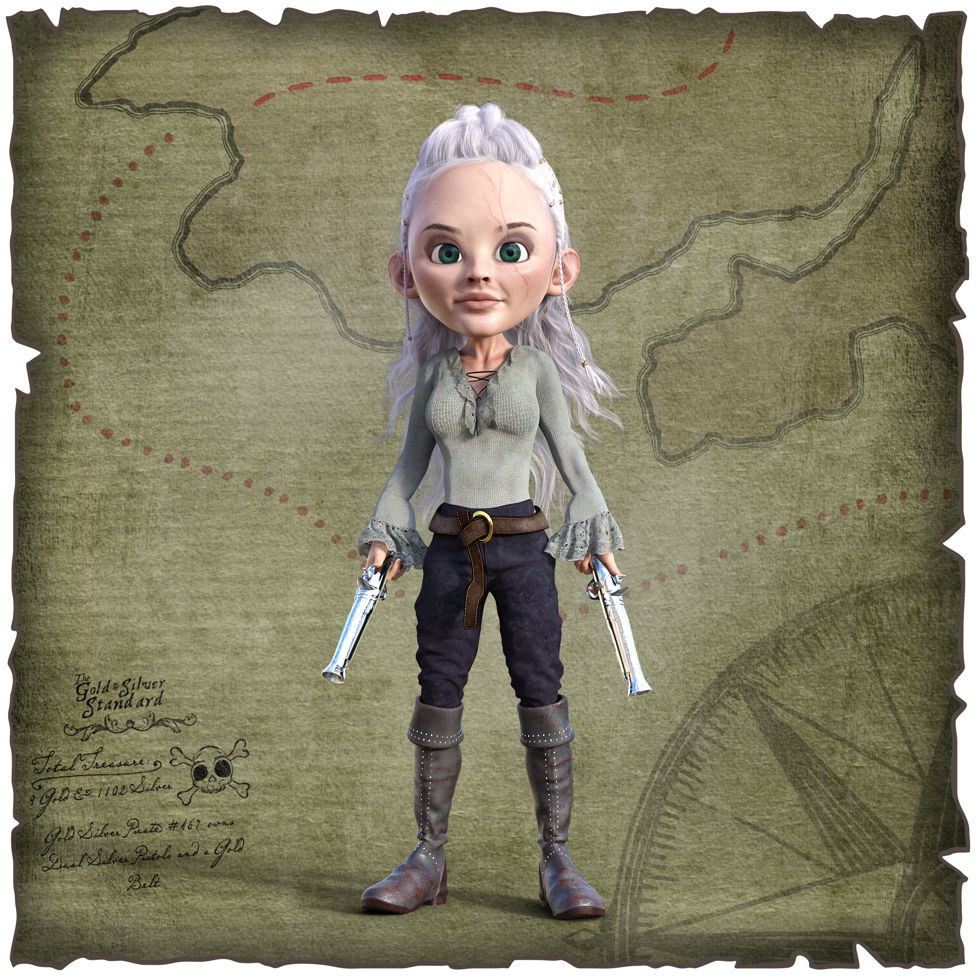 Gold Silver Pirate #467