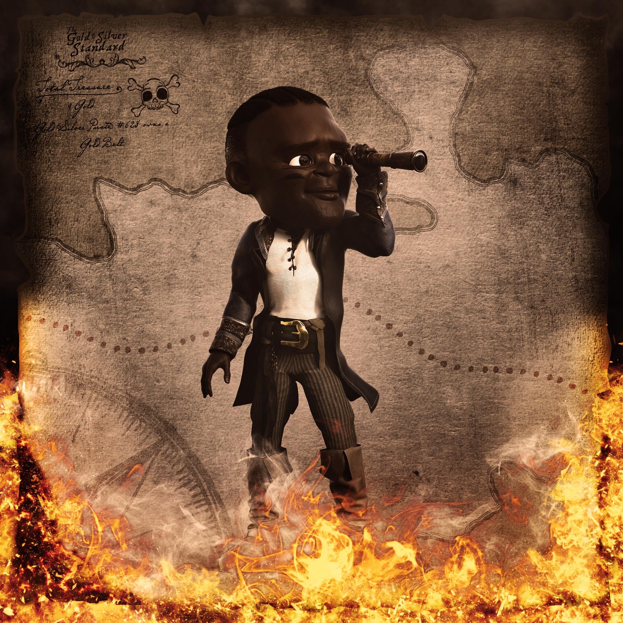 Gold Silver Pirate #628