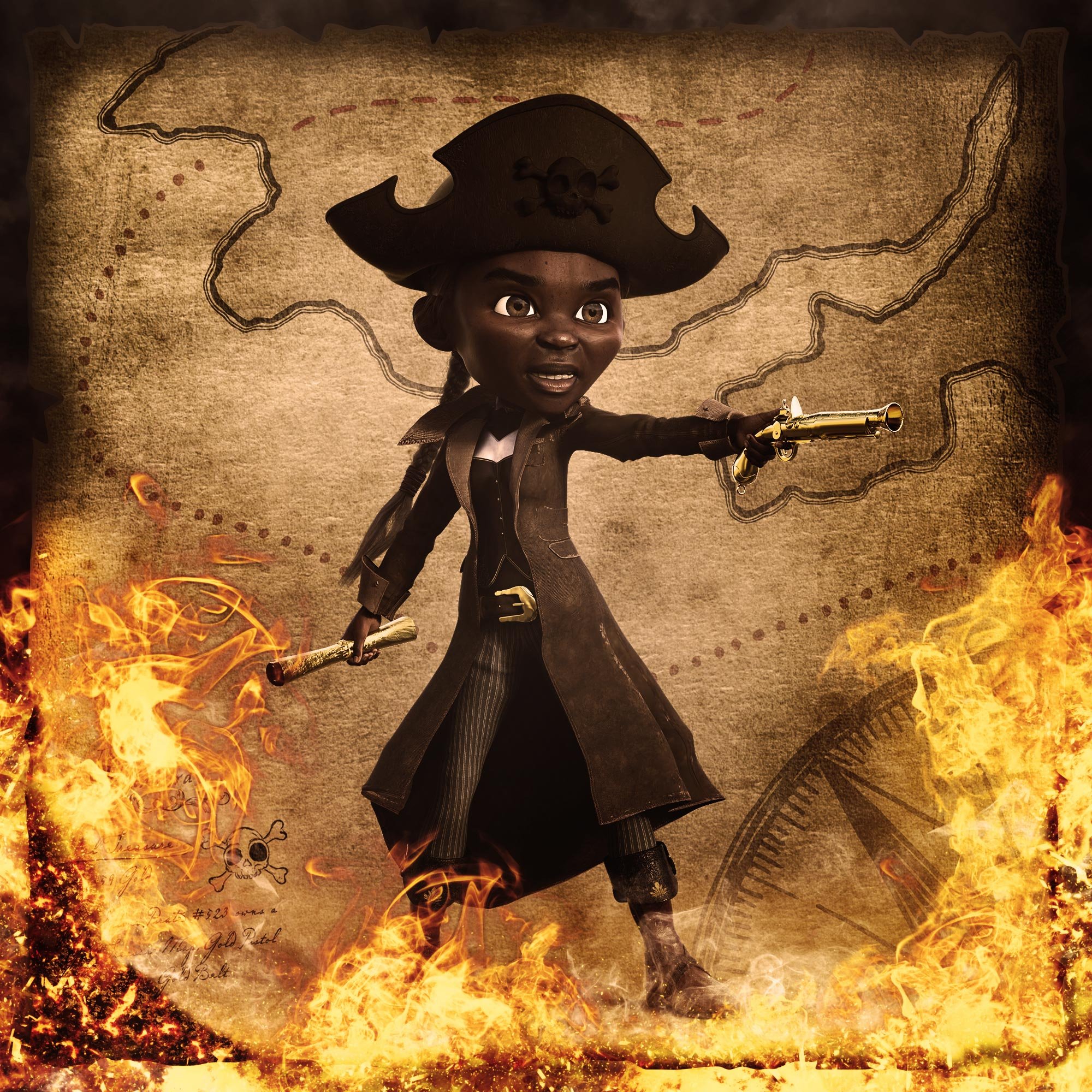 Gold Silver Pirate #523