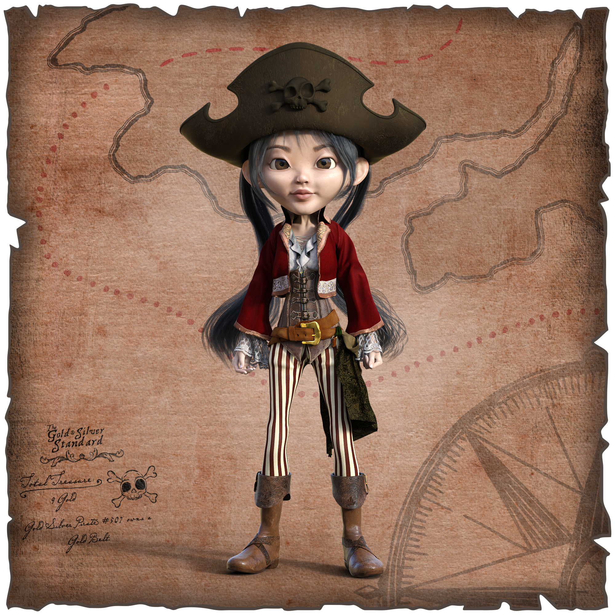 Gold Silver Pirate #507