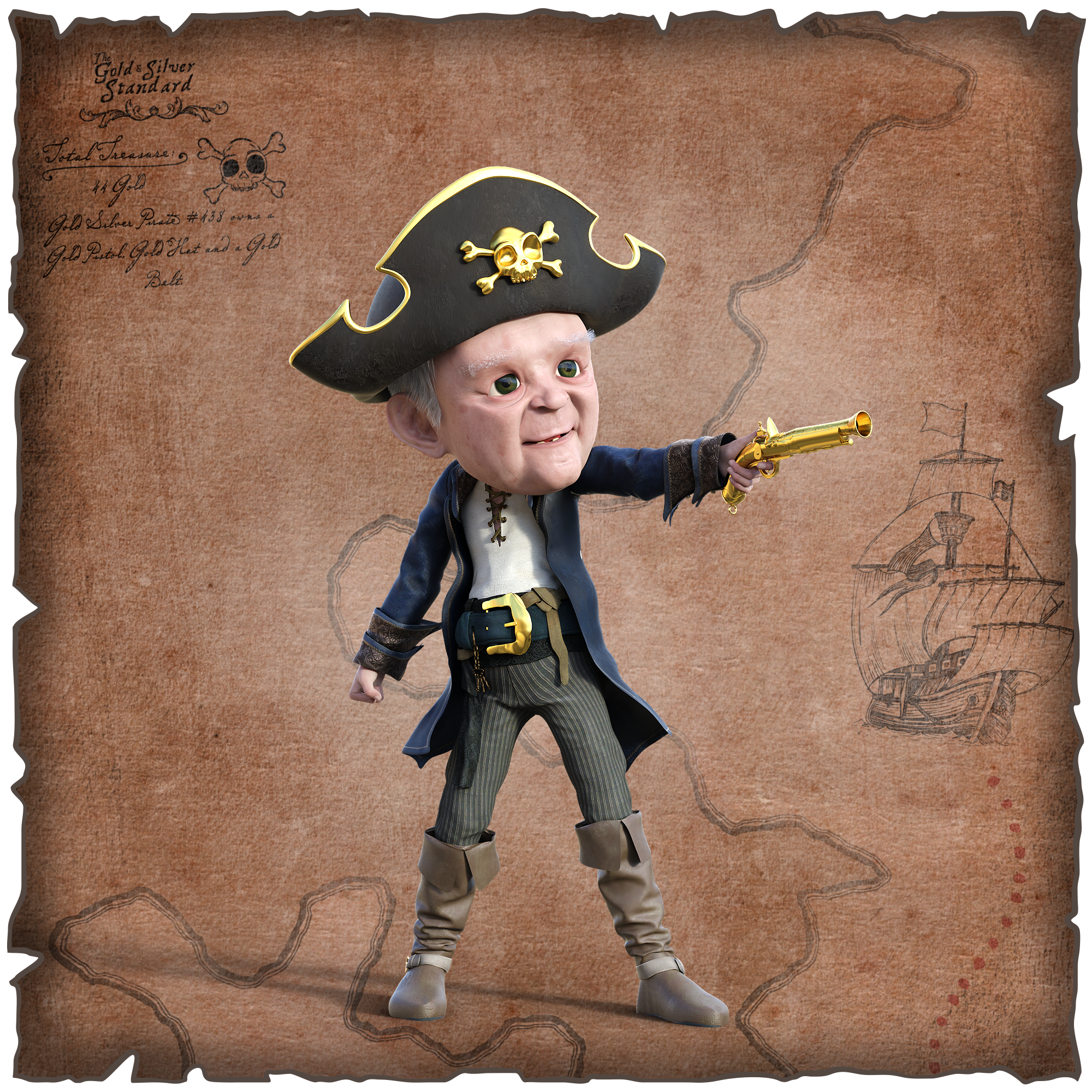 Gold Silver Pirate #438