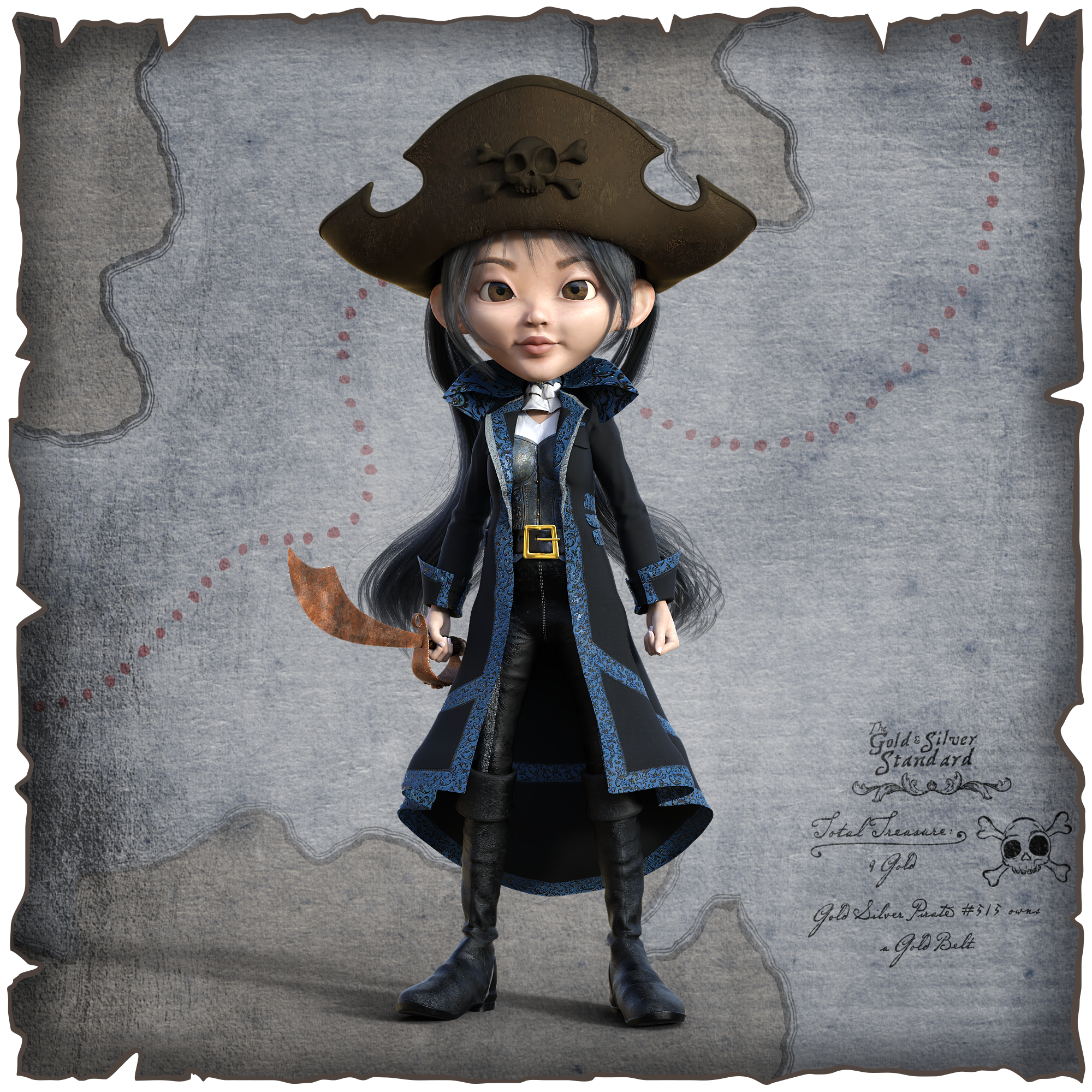 Gold Silver Pirate #515